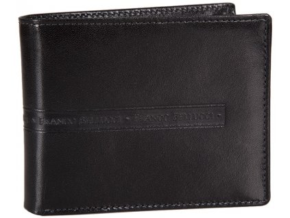 Luxusní pánská kožená peněženka z hladké černé kůže značky FRANCO BELLUCCI