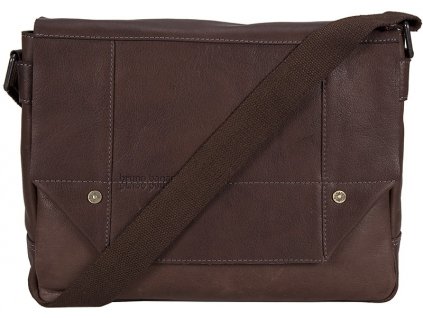 Elegantní značková hnědá kožená taška BRUNO BANANI