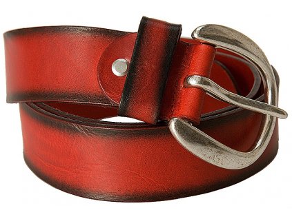 Bernd Götz luxusní červený kožený pásek