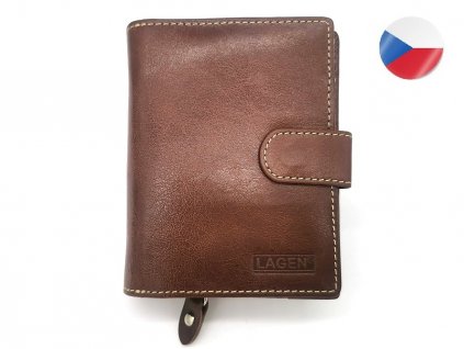 Kožená peněženka LAGEN Aylar - hnědá