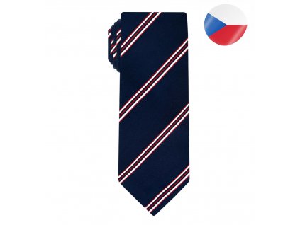 stylova hedvabna kravata cross tmave modra (5)