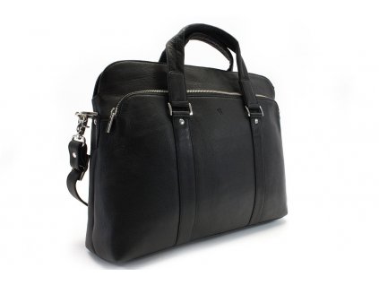 Černá kožená business taška na notebook 212-2187-60