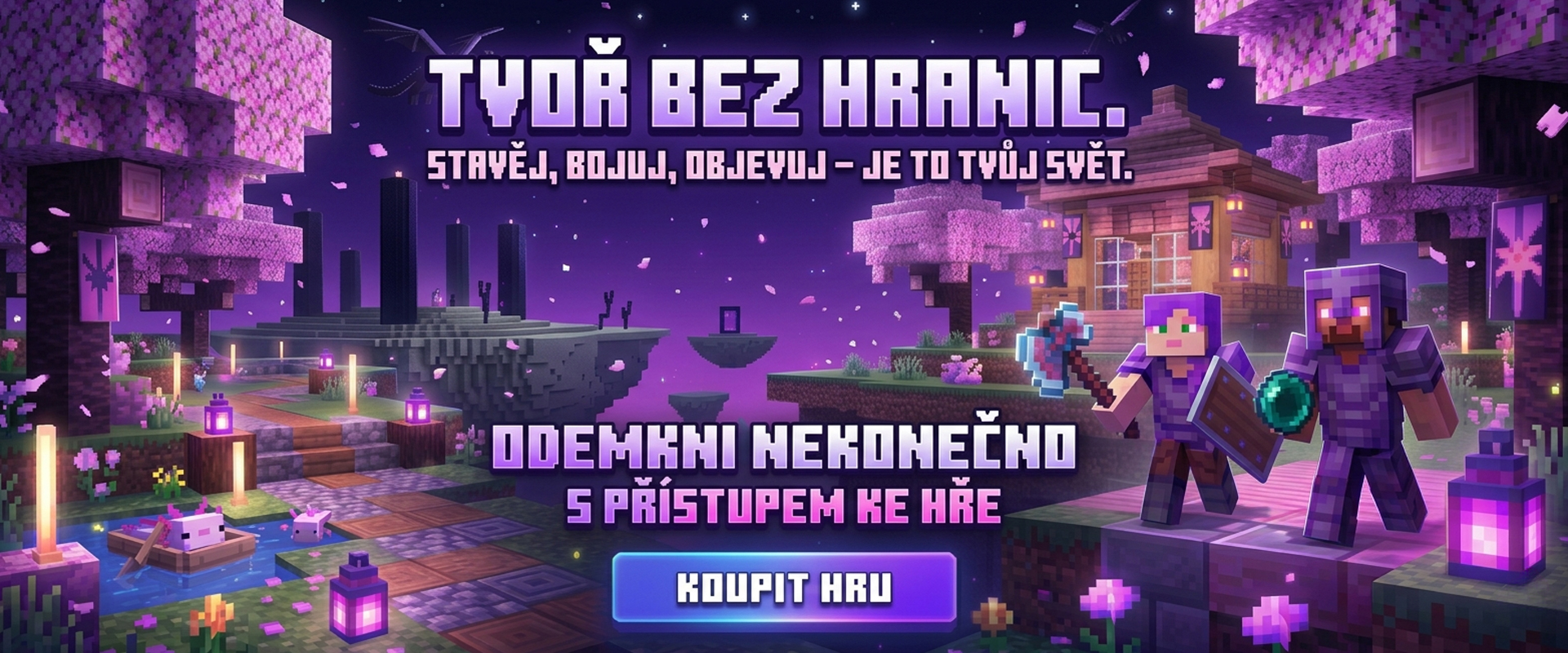 Z nuly na plnou netheritovou zbroj. Dokážeš to? Kup si hru Minecraft u nás a začni své kostičkované dobrodružství ještě dnes.