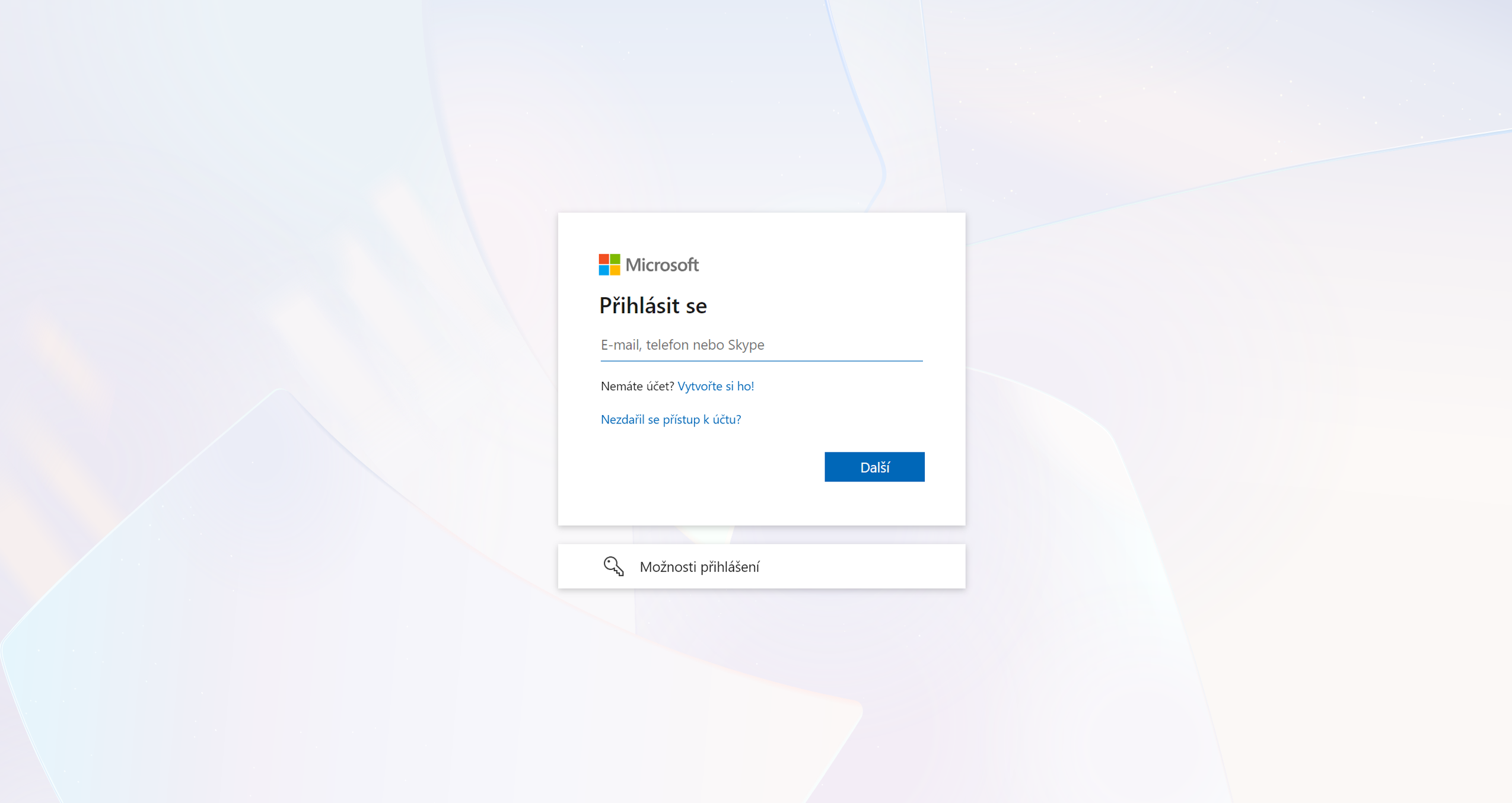 Přihlášení k účtu