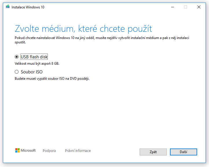 Volba média pro ISO Windows 11