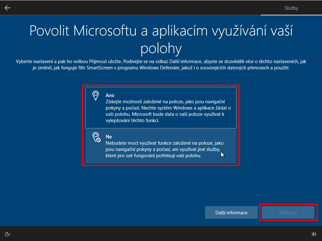 nastavení určování polohy po instalaci Windows 11