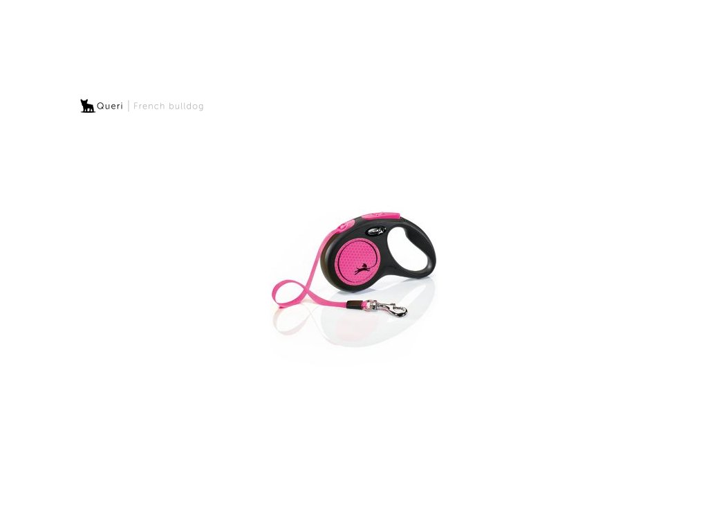 Vodítko FLEXI Neon S pásek 5m/15kg černá/růžová NEW