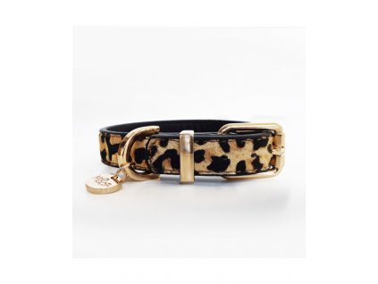 leopard leather collar