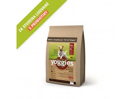 Yoggies 1,2 kg Kuřecí a hovězí granule lisované za studena s probiotiky