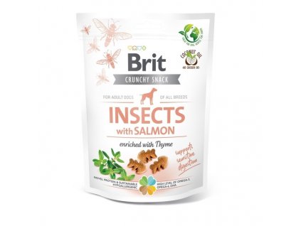 brit care dog crunchy cracker insects with salmon enriched with thyme 200g original