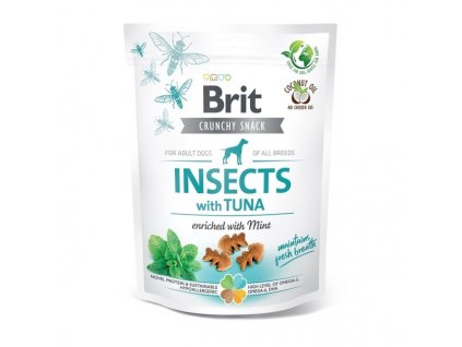 brit care dog crunchy cracker insects with tuna enriched with mint 200g original