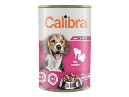 Calibra Dog konz.Veal&turkey in gravy 1240g