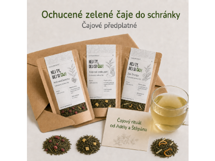 Ochucené zelené čaje do schránky - černé čaje