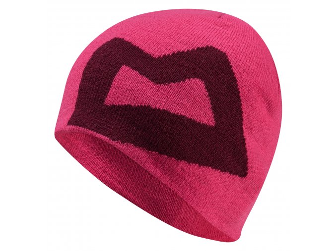 me wmns branded knitted beanie v pink cranberry