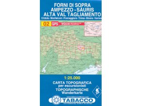 Tabacco WK 02 Forni di Sopra - Ampezzo - Sauris - Alta Val Tagliamento 1:25 000