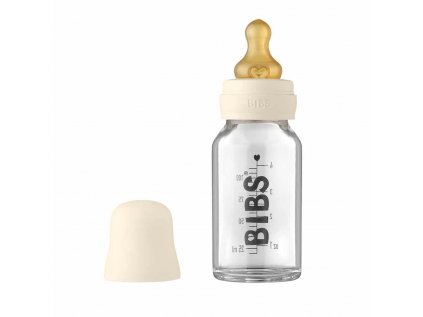 BIBS Baby Bottle sklenena flasa 110ml Ivory