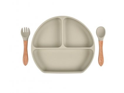 Martons jedálenská sada s prísavkou 3 dielna - Light beige