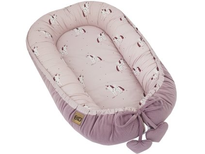 EKO Hniezdo pre bábätko bavlnené velvet Unicorn 90x60cm