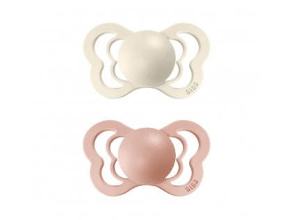 BIBS Couture cumliky z prirodneho kaucuku:zo silikonu 2ks Ivory+Blush