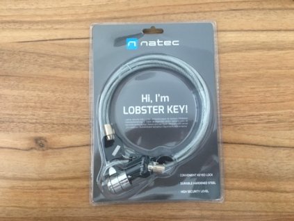 Zámek natec na notebook, 1,8m, s klíčem stříbrný/ocel
