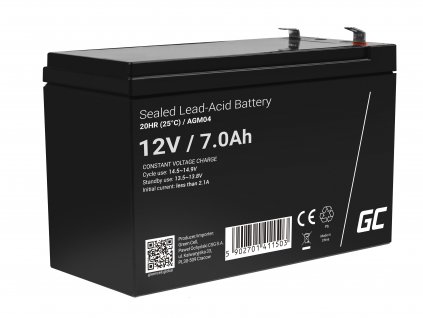 Olověná baterie 12V AGM, kapacita: 7Ah, 7.2Ah, 8Ah, 8.5Ah, 9Ah, 10Ah