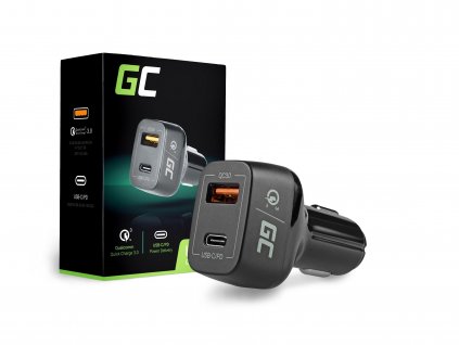 Autonabíječka 42W USB-C nabíjecí kabel + USB Quick Charge 3.0