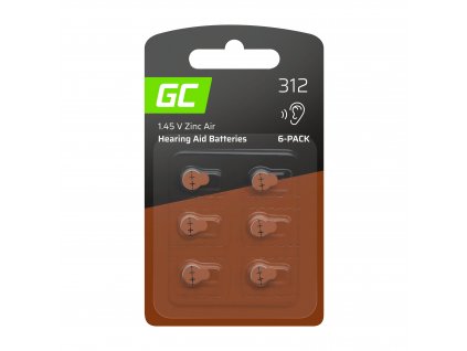 Green Cell Baterie pro naslouchátko 6ks 312 P312 PR41 ZL3 ZincAir