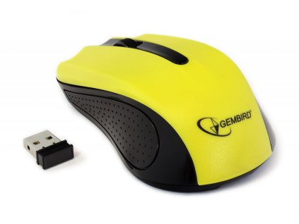 GEMBIRD myš MUSW 101, USB bezdrátová, 1200 DPI, žlutá ...1