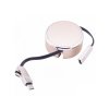 LDNIO 2.4A High Speed Type-C & Micro USB Data Retractable 2in1 Cable (Champagne)