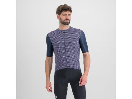 cyklistické oblečení SPORTFUL Checkmate jersey, galaxy blue chalck violet