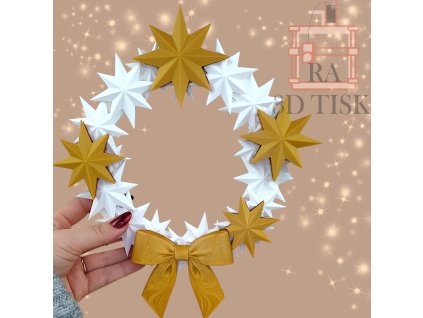 Vánoční věnec Hvězdy s mašlí