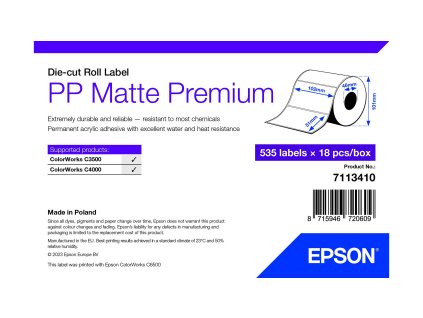 Prémiové matné PP etikety - 102mm x 51mm, 535 etiket