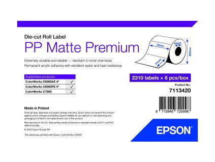 Prémiové matné PP etikety - 76mm x 51mm, 2310 etiket