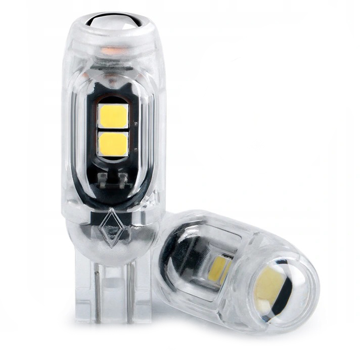 LED autožárovka T10 W5W 5 smd 3030 bílá s čočkou