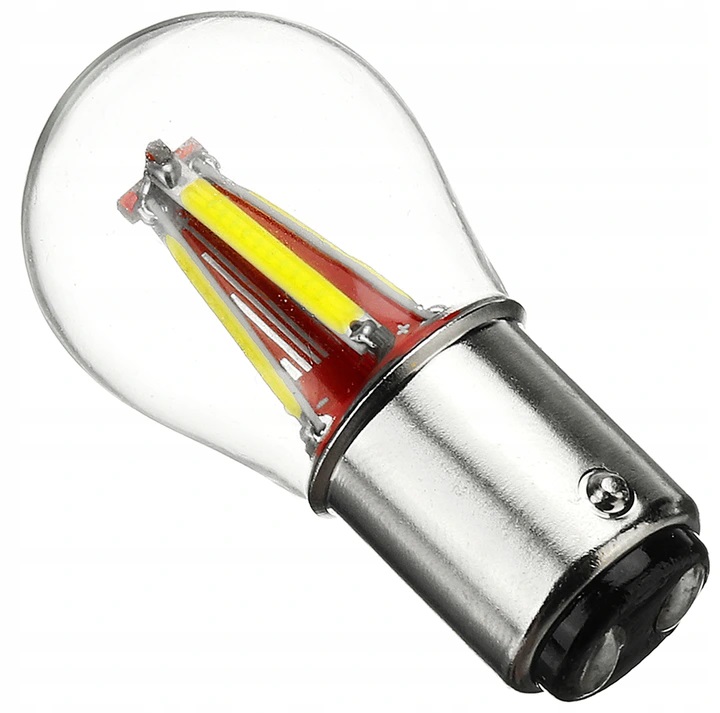 LED autožárovka BAY15D 4 x COB filament P21/W5 bílá + stabilizátor