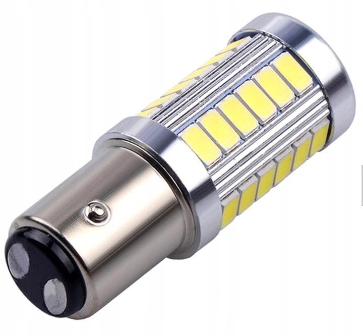 LED autožárovka BAY15D 33 smd 5630 P21/W5 bílá s čočkou