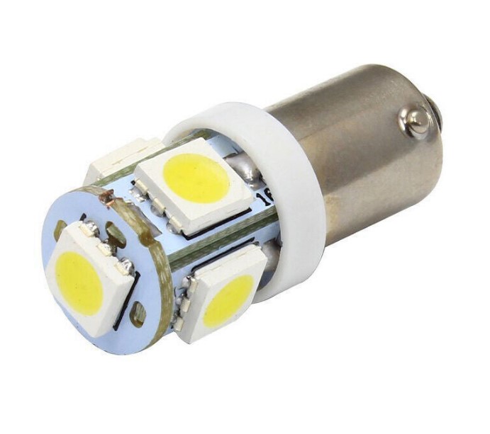 LED autožárovka BA9S T4W T5W 5 smd 5050 bílá