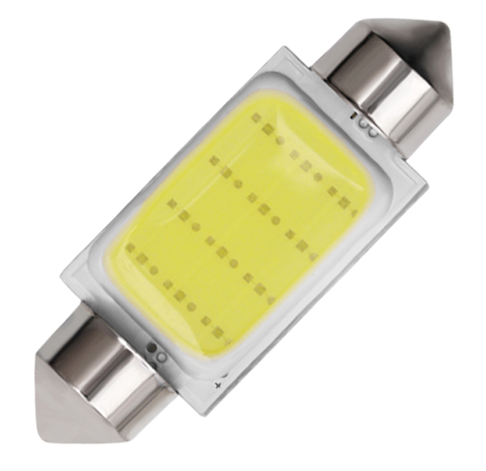 LED autožárovka 36 mm COB smd C3W C5W C10W SV8,5 bílá