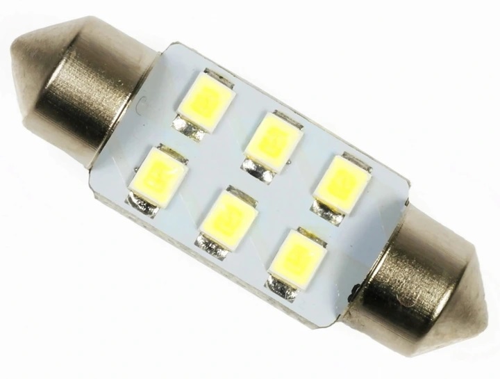 LED autožárovka 36 mm 6 smd C5W C10W C15W SV8,5 bílá