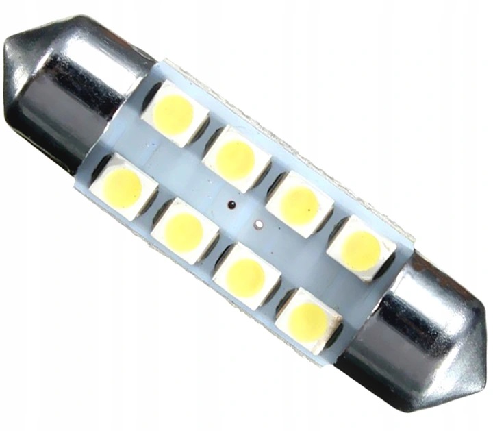 LED autožárovka 41 mm 8 smd C5W C10W C15W SV8,5 bílá