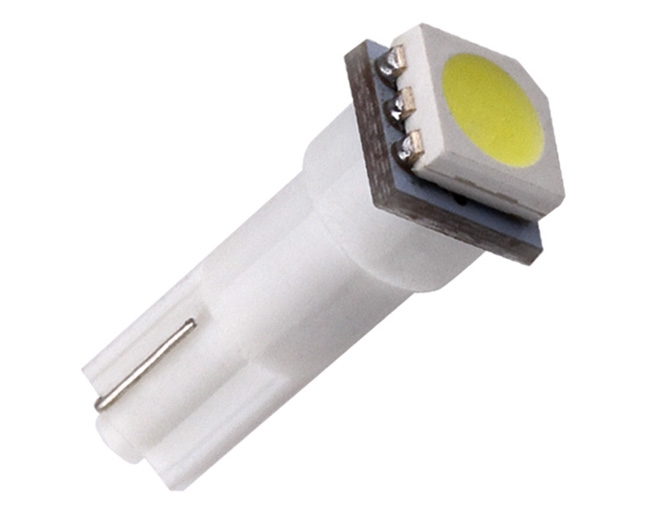 LED autožárovka T5 R5 W1,2W W2W 1 smd 5050 bílá