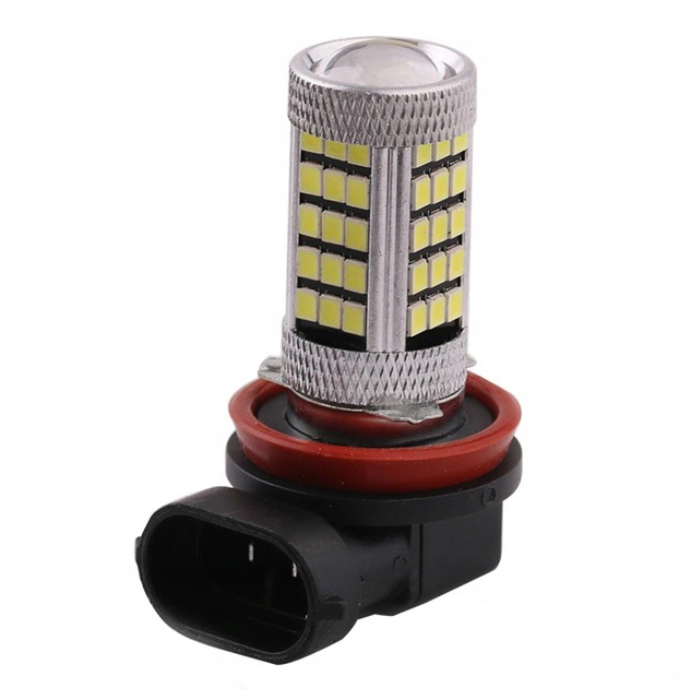 LED autožárovka H8 H11 63 smd 2835 DRL bílá s čočkou