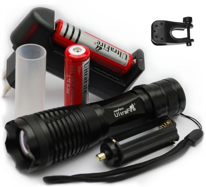 LED Nabíjecí baterka UltraFire ZOOM CREE XML 2000lm hliníková svítilna s čočkou + doplňky (bílé světlo)