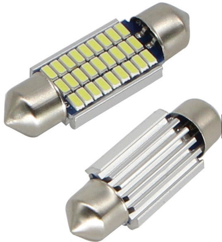 LED autožárovka 36 mm Canbus 27 smd 3014 C5W C10W C15W SV8,5 bílá + stabilizátor