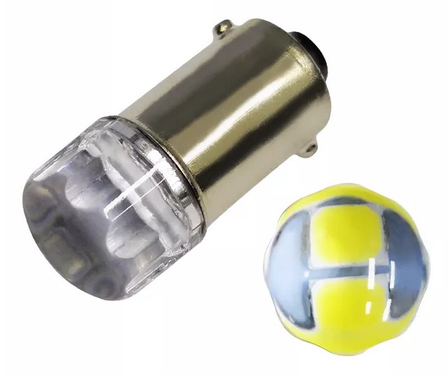 LED autožárovka BA9S T4W T5W mini 2 smd 2835 12V mléčná