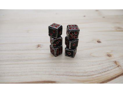 Kované šestistené kostky - červené