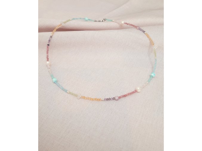 Choker náhrdelník pastelový letní mix