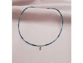 CHOKER NÁHRDELNÍK MIX - JASPIS, TYRKYS, MALACHIT