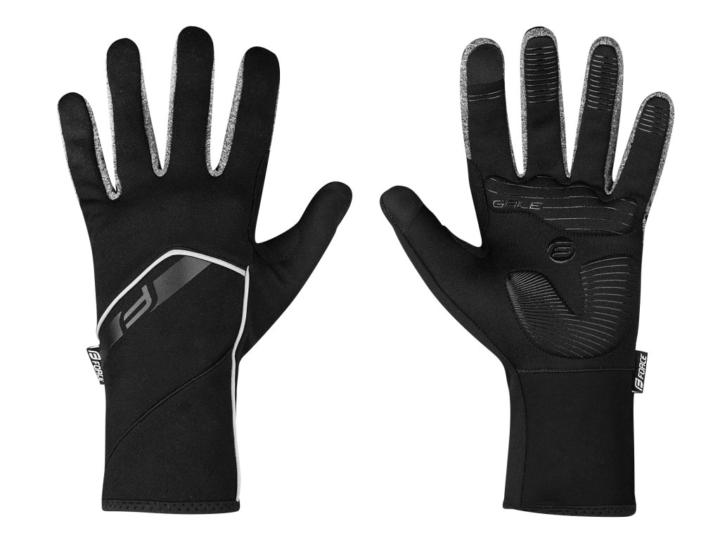 rukavice F GALE softshell, jaro-podzim, černé (velikost M)