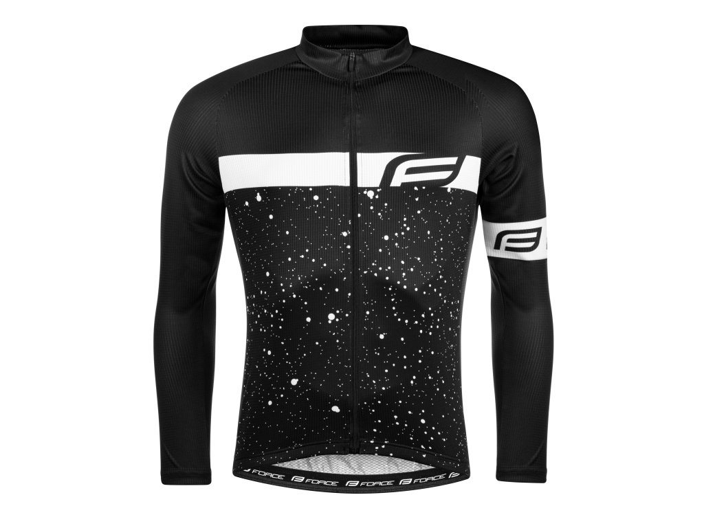 dres FORCE SPRAY dlouhý rukáv, černo-bílý (velikost S)